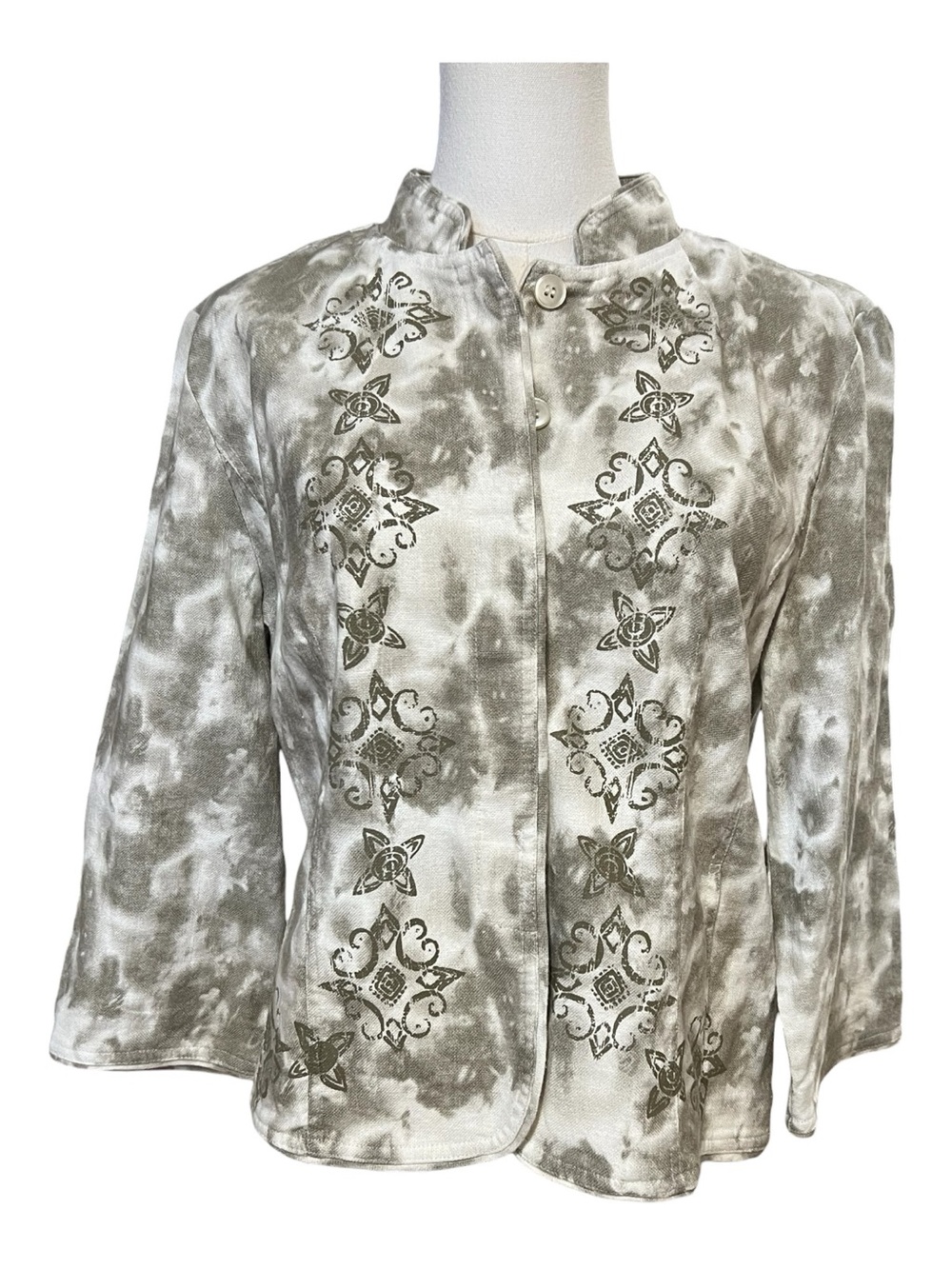 EUC Christopher & Banks Linen Cotton Tie-Dye Jacket | Size Medium